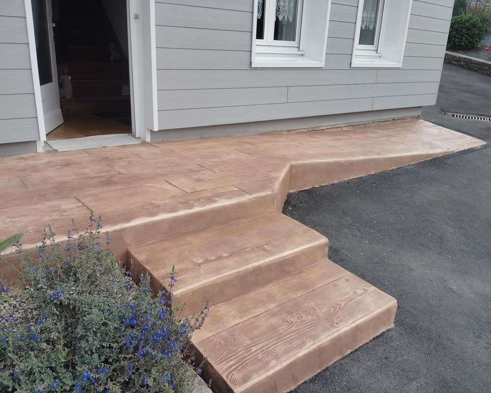 Béton imprimé effet bois